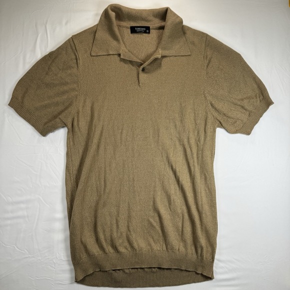 Toscano Short Sleeve Polo Shirt Knit Sweater Mens Small Office Casual Preppy - Picture 1 of 8